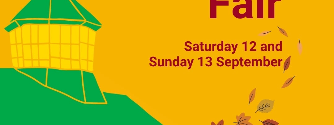 Graphic image with Harvest Fair information