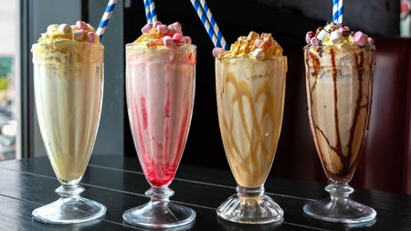 Selection of ice cream sundaes served at Hogs and Heifers restaurant