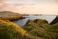A view of Bray Head in County Kerry at sunset.