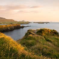 A view of Bray Head in County Kerry at sunset.