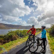 Cyclists on the Great Western Greenway, County Mayo