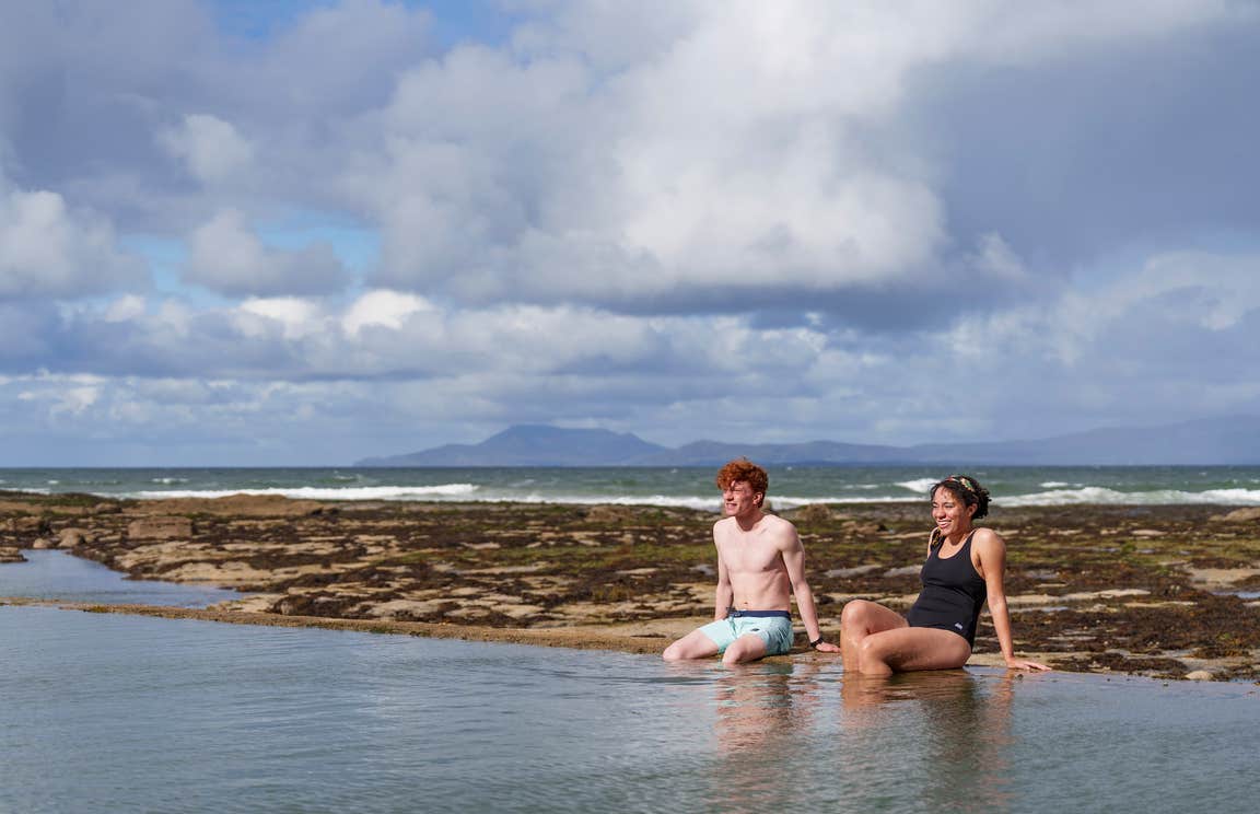 People at the Outdoor Swimming Pool in Bundoran, County Donegal