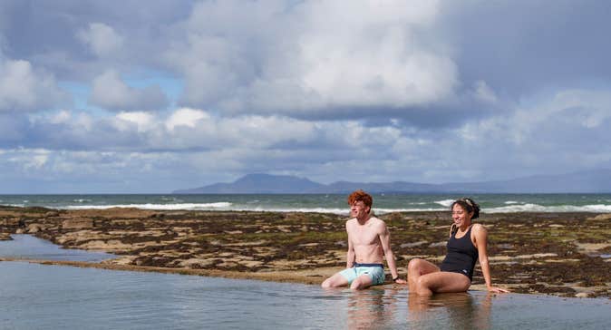 People at the Outdoor Swimming Pool in Bundoran, County Donegal