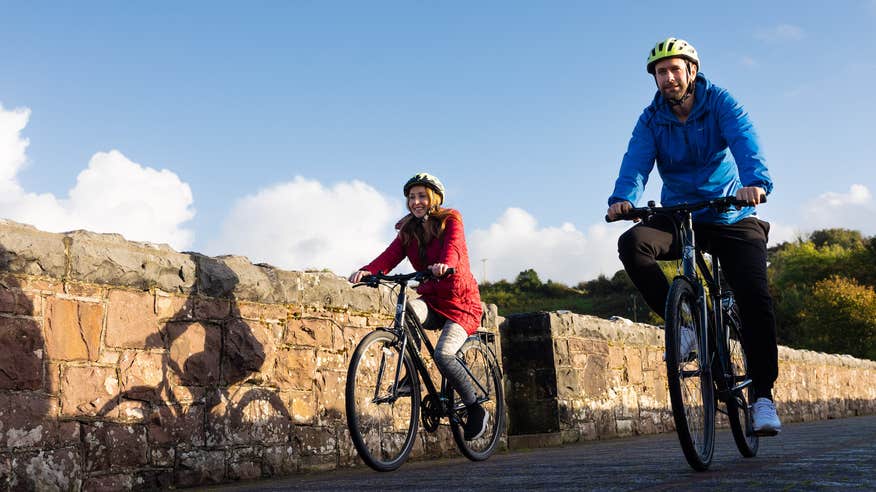 Two cyclists on the Great Western Greenway in County Mayo