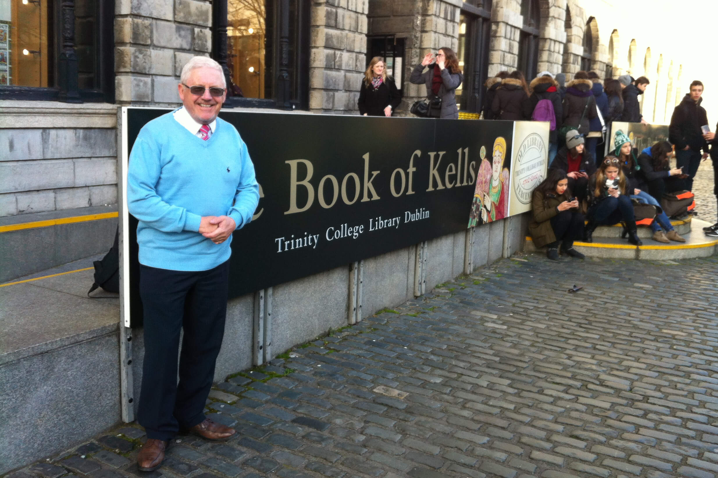 Outside the Book of Kells at Trinity College