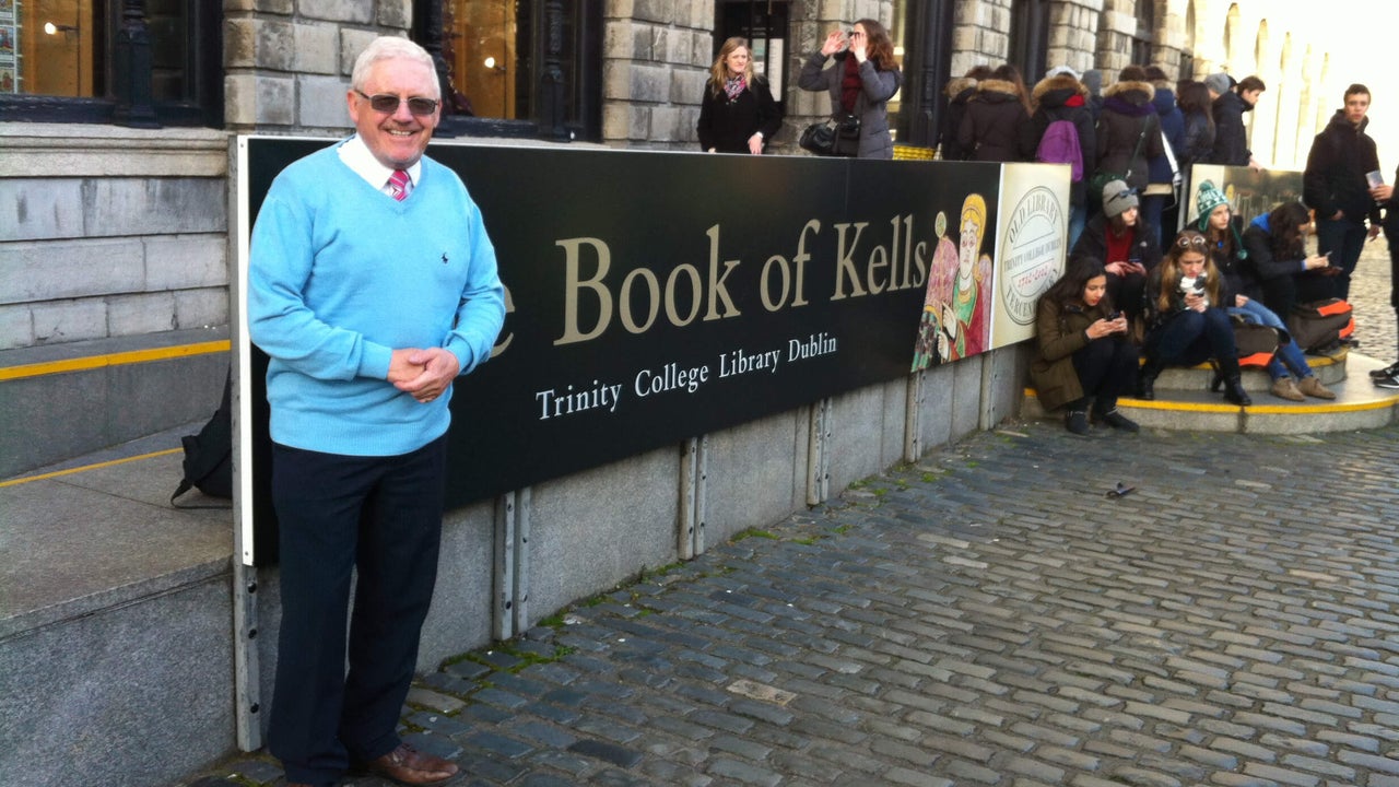 Outside the Book of Kells at Trinity College