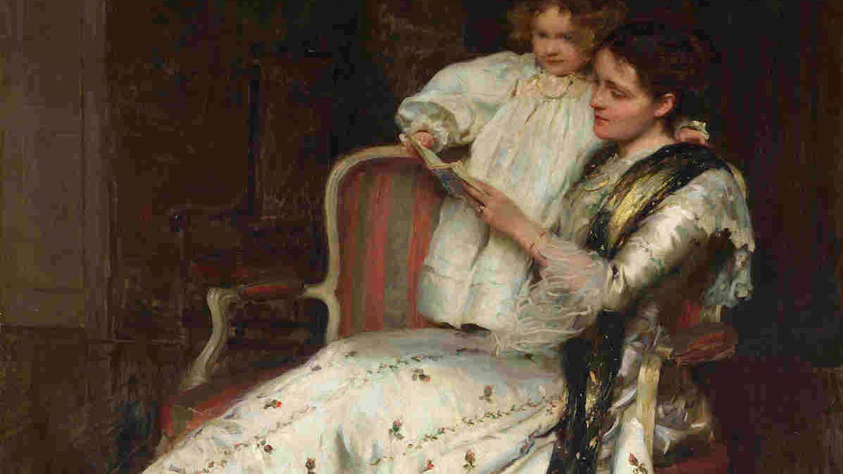 Walter Frederick Osborne, 1859-1903, 'Mary Guinness and her Daughter Margaret', 1898. Oil on canvas 137.2 × 152.4 cm. Heritage Gift, 2023. NGI.2023.16 National Gallery of Ireland Collection. Image, National Gallery of Ireland.