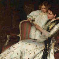 Walter Frederick Osborne, 1859-1903, 'Mary Guinness and her Daughter Margaret', 1898. Oil on canvas 137.2 × 152.4 cm. Heritage Gift, 2023. NGI.2023.16 National Gallery of Ireland Collection. Image, National Gallery of Ireland.