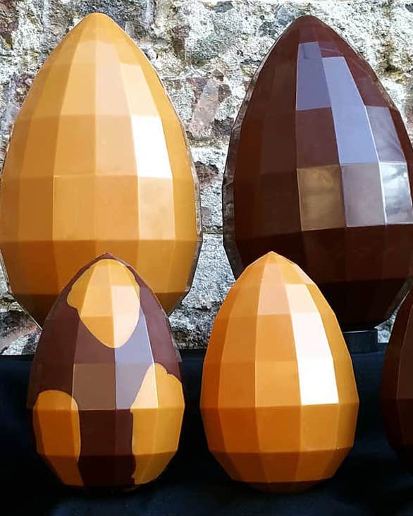 Geodesic chocolate Easter eggs made by Proper Chocolate in Dublin