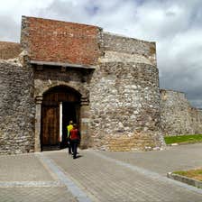 Image of visitors entering Dungarvan Castle, County Waterford