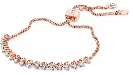 A Tipperary Crystal square tennis rose gold bracelet