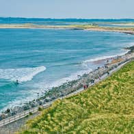 Aerial view of Strandhill Beach in Co Sligo.