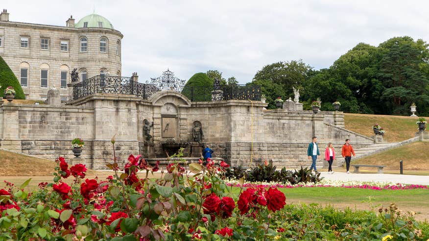 People walking the grounds of Powerscourt Estate House and Gardens in Co Wicklow