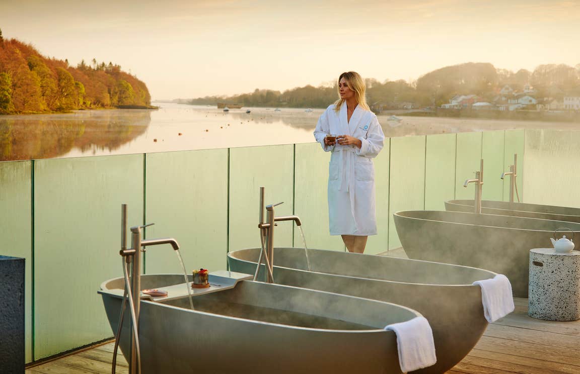 A woman at The Ice House Hotel spa in County Mayo