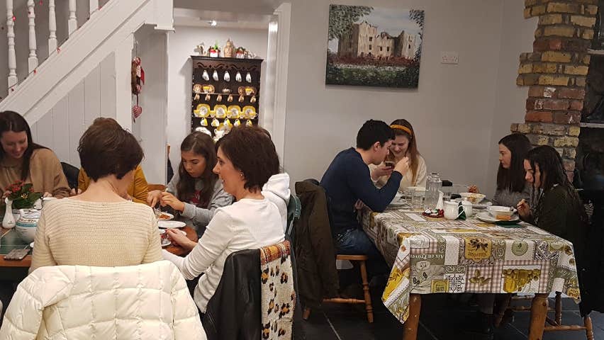 Customers dining in the Cottage Shop and Tearooms