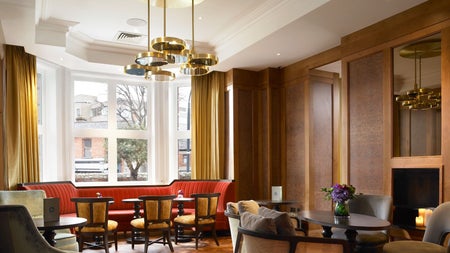 Seating area with tables and chairs