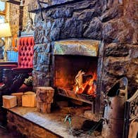 A fireplace in The Bloody Stream pub in County Dublin