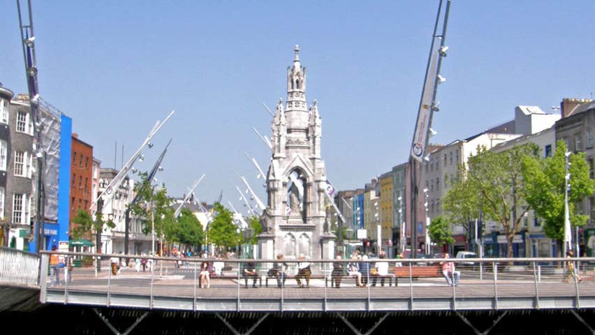 View of National Monument from across the river in Cork City