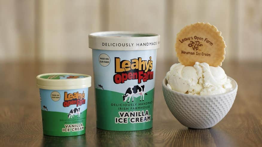 Tubs of Leahy's Open Farm ice cream