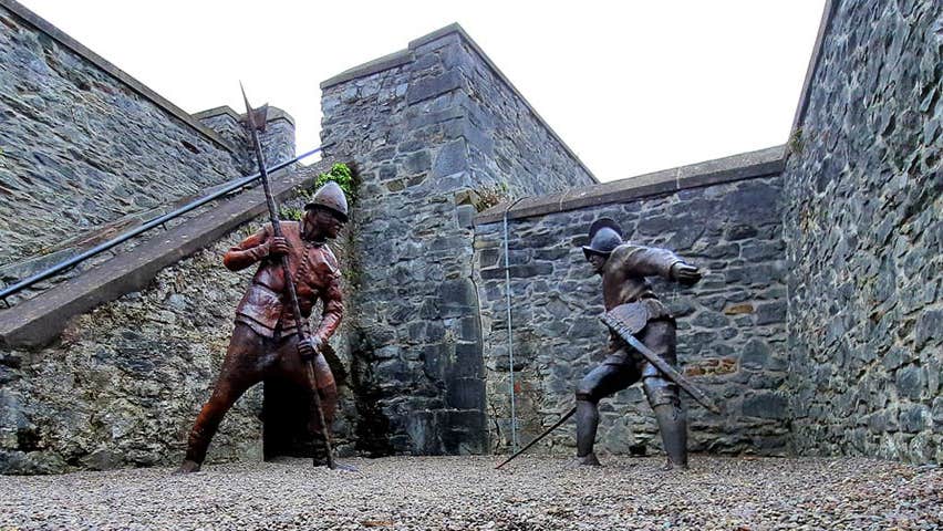 Military metal soldiers within the walls of Elizabeth Fort