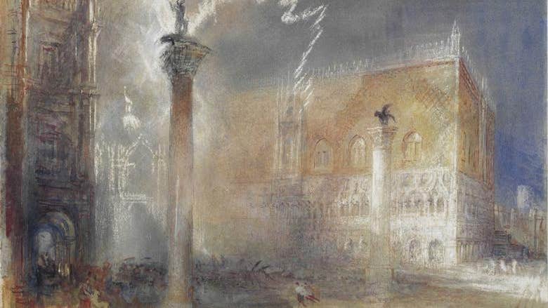 JMW Turner (1775-1851) The Piazzetta, Venice, 1840. Collection: National Galleries of Scotland Henry Vaughan Bequest 1900
