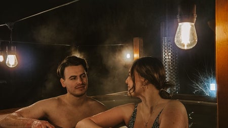 View of people in hot tub
