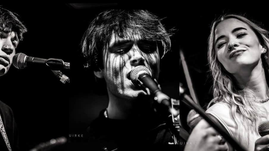 Singers with microphones.