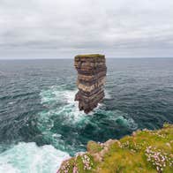 Dún Briste sea stack separated from the cliffs at Downpatrick Head, Co. Mayo