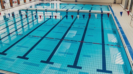 A view of an empty swimming pool at Clondalkin Leisure Centre