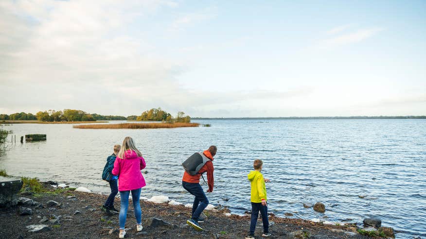 A family at Lough Ennell in Co Westmeath