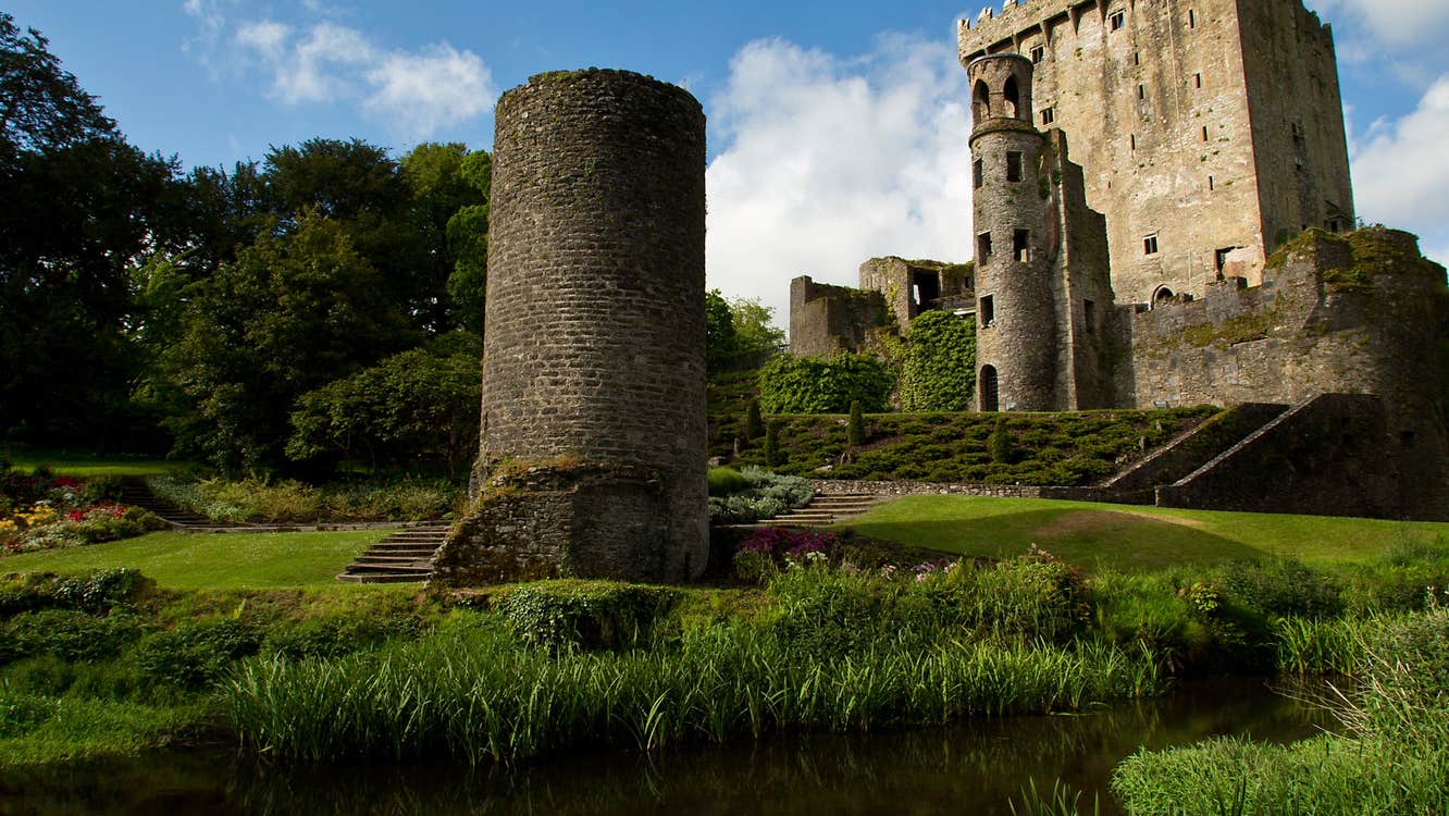 A view of Blarney Castle and gardens with Transfer Me