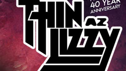 Poster with large band name text.