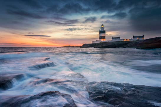 Image of Hook Head lighthouse at sunset, County Wexford