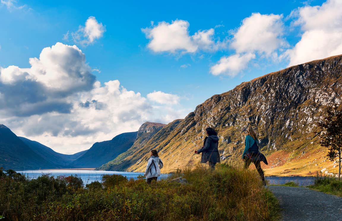 Hikers in Glenveagh National Park in Co Donegal