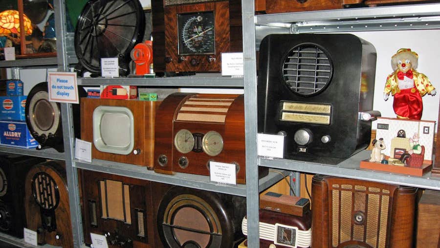 A view of some of the vintage radios on display