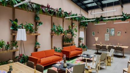 Seating area with tables and chairs