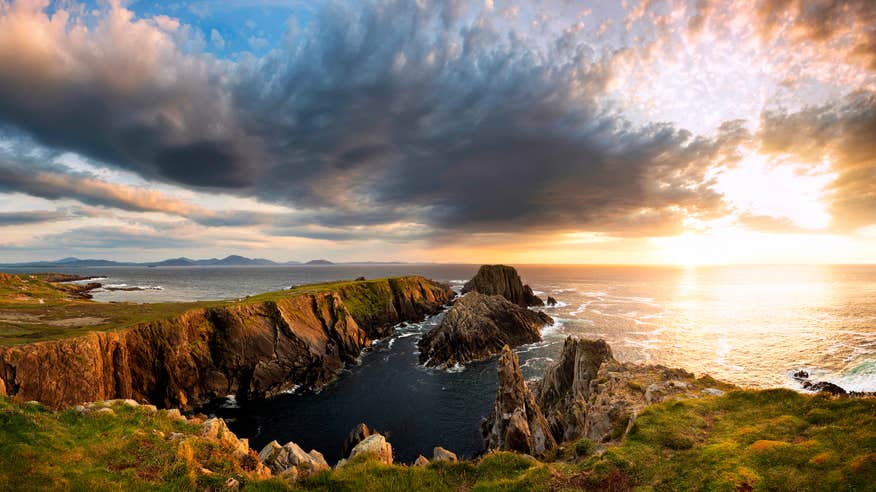 Malin Head in County Donegal at sunset