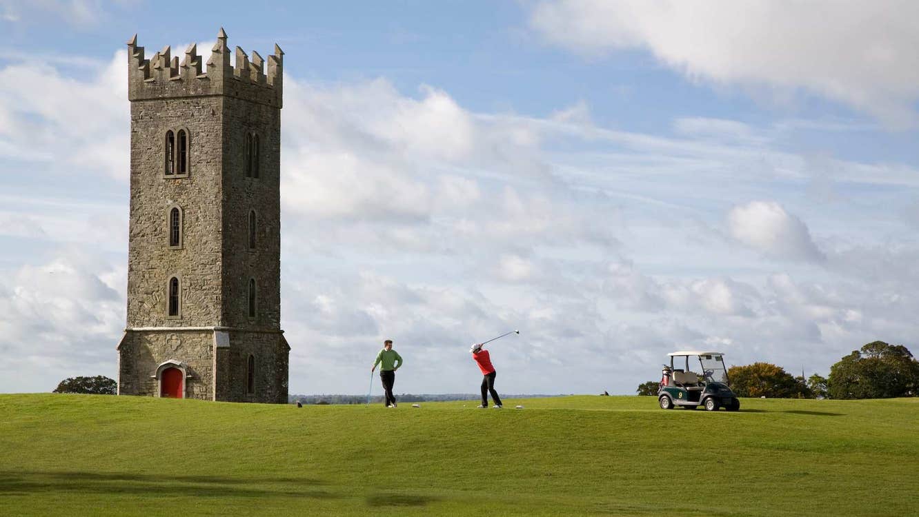 Two Golfers playing round of golf at Carton House Golf Club, Co. Kildare in Ireland's Ancient East