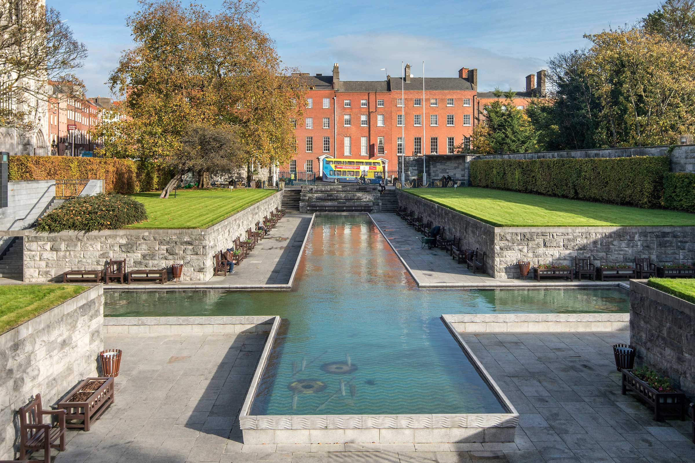 The cross-shaped pool in the Garden of Remembrance in Parnell Square, Dublin City centre