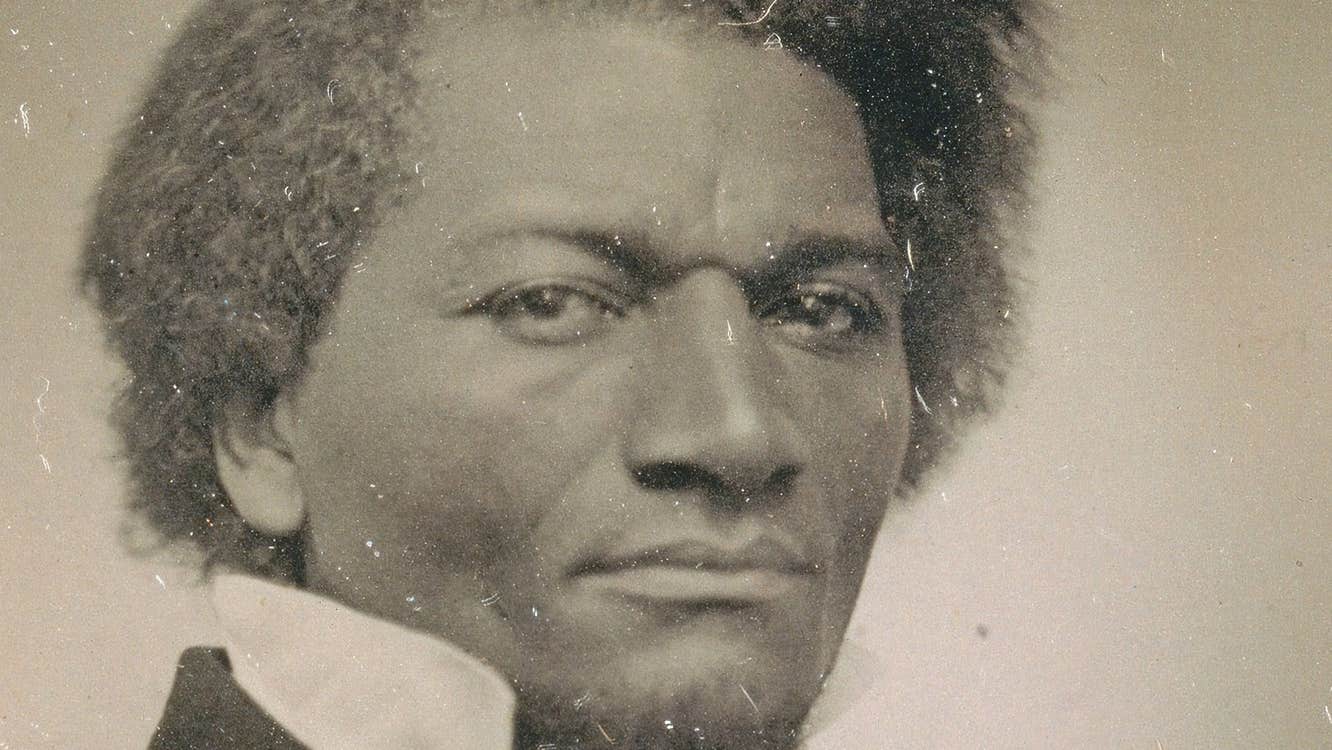 An early portrait of Frederick Douglass, likely taken around the time of his visit to Ireland, capturing the piercing gaze and dignified bearing that made him one of the most photographed Americans of the 19th century.