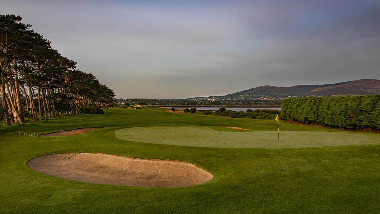 View out over over the green to Carlingford Lough