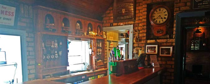 The wooden bar in the Thatch Crinkhill