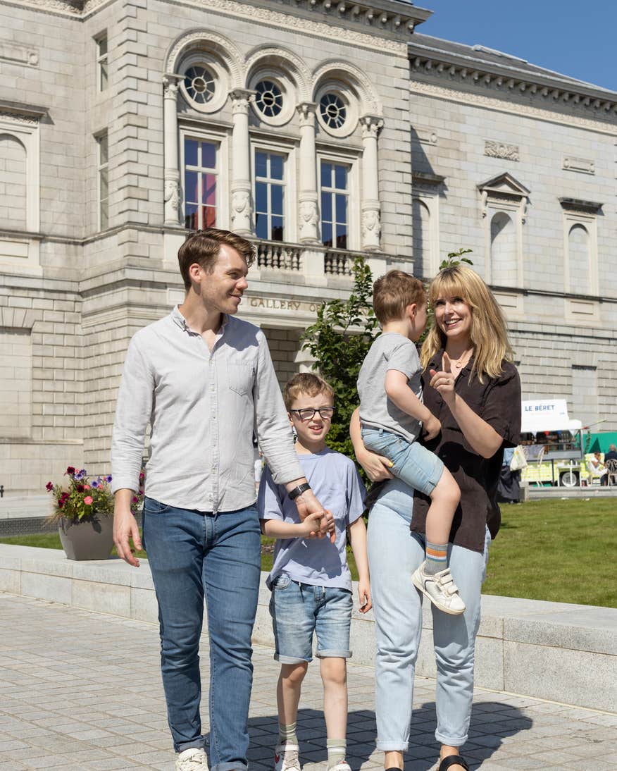A family at the National Gallery of Ireland in Dublin city