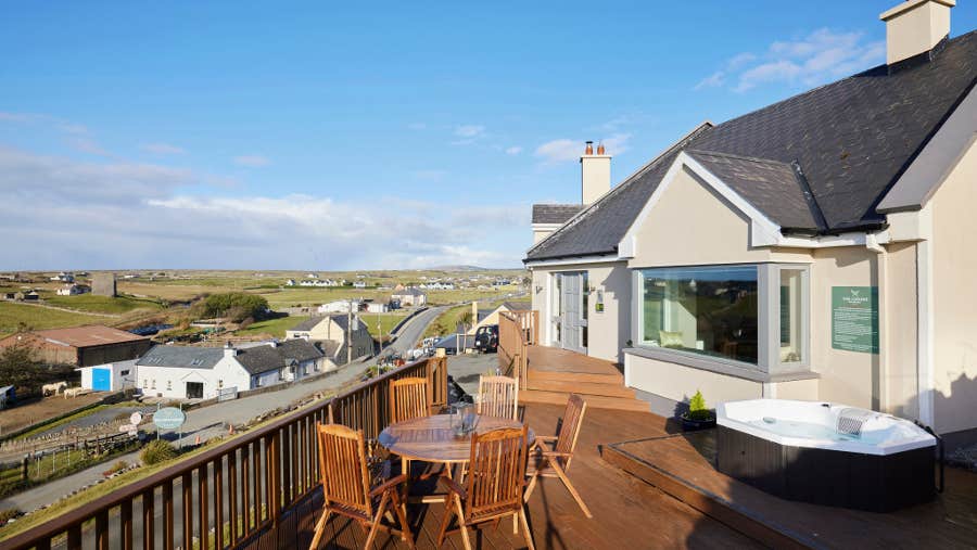 Exterior of the house with countryside view