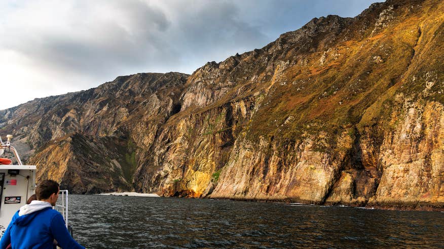 People on a boat tour of Sliabh Liag (Slieve League) in Donegal