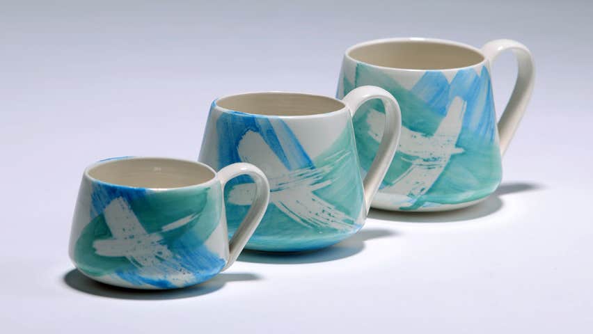 Mugs from the Crannmor Pottery Oceanic range