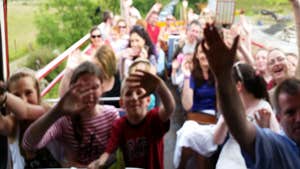 Image of top of double decker tour bus