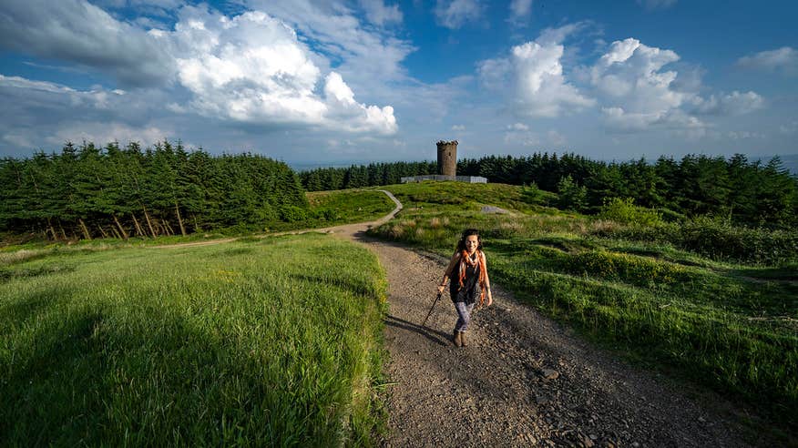 A woman walking the Devil's Bit Loop in County Tipperary.