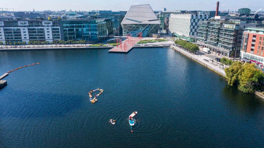 Try stand-up paddle boarding or windsurfing at Dublin's Grand Canal Dock.