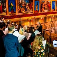 Choir singing in stall at Newman University Church Dublin City